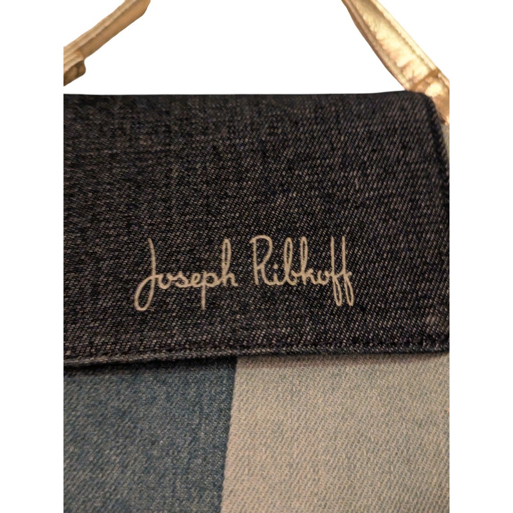 Joseph Ribkoff Crossbody Bag Gold Denim Color Block Signature Mini Purse‎ - Picture 3 of 16
